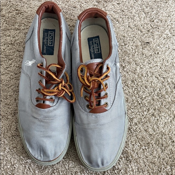 Polo Ralph Lauren Other - Polo by Ralph Lauren Men's Gray Sneakers with Brown Accents